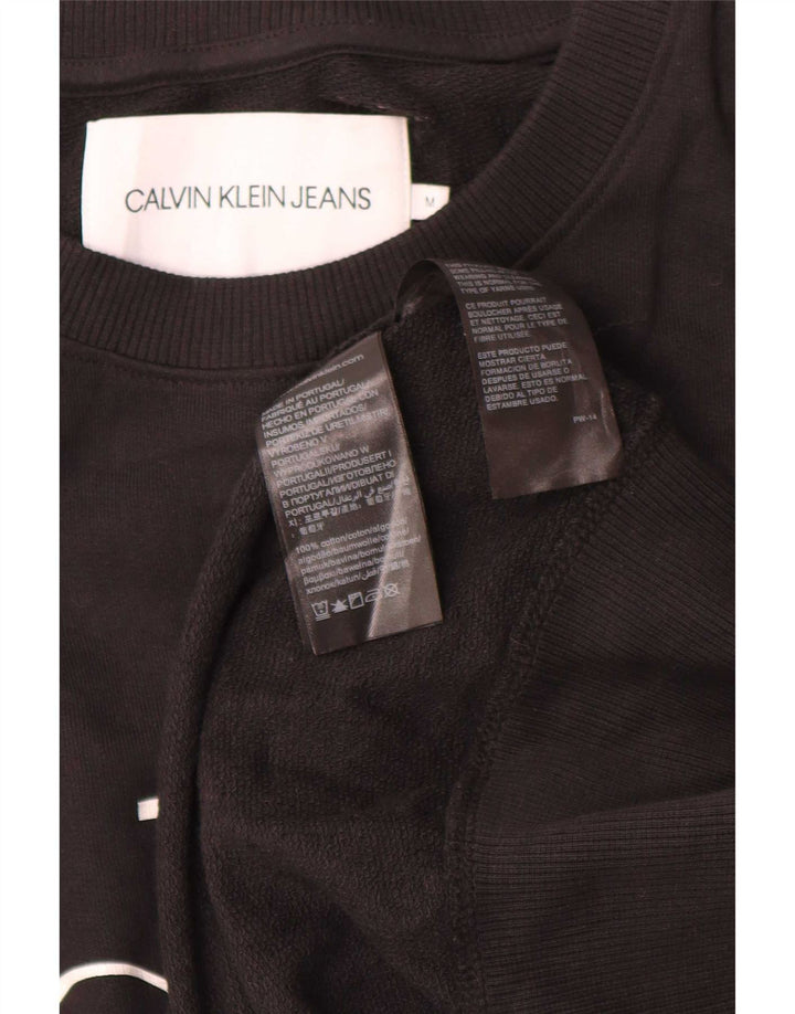 Hanorac grafic pentru bărbați Calvin Klein Jeans Jumper Bumbac mediu negru