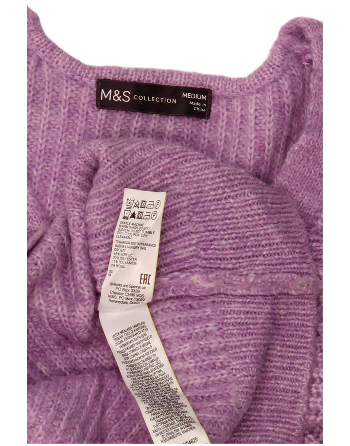 Marks & Spencer Pulover supradimensionat pentru femei cu decolteu în V UK 14 Violet mediu