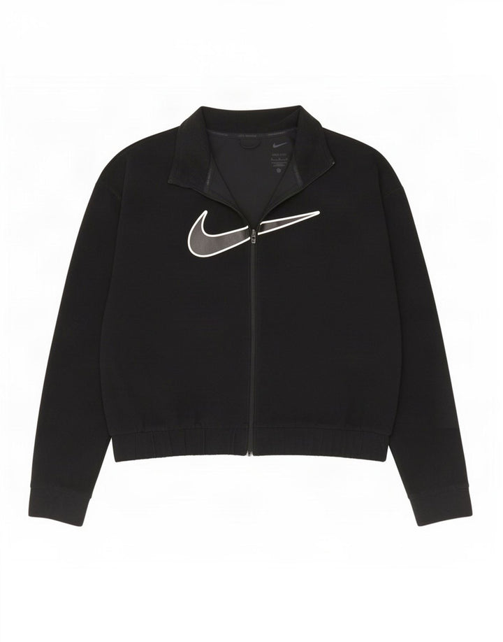 Jachetă Fleece Dri Fit Graphic pentru femei Nike UK 14 Poliester mediu negru