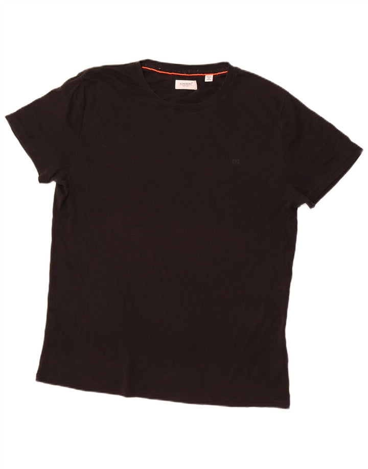 Tricou Superdry pentru bărbați Top mare din bumbac negru
