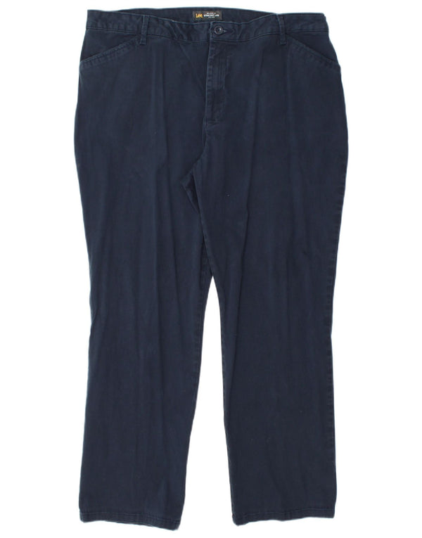 Pantaloni casual Lee pentru femei cu talie medie, cu talie relaxată, US 16 2XL W36 L28 bleumarin