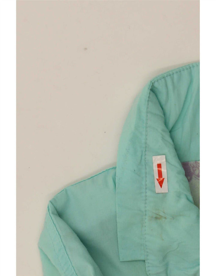 Jachetă Vintage Windbreaker pentru femei cu grafică UK 16, mare, turcoaz, poliester