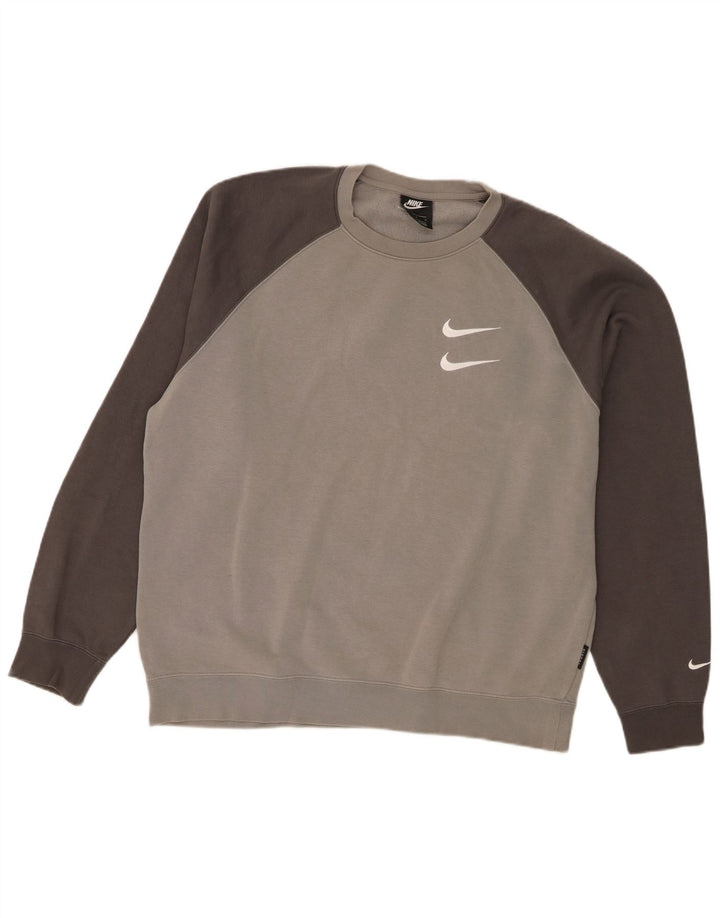 Hanorac grafic pentru bărbați Nike Pulover mare, gri, bumbac