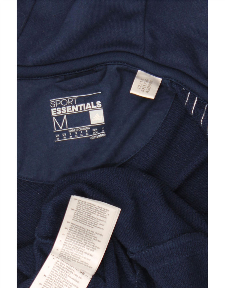 Pulover ADIDAS Climalite pentru bărbați, cu fermoar, poliester, albastru, mediu