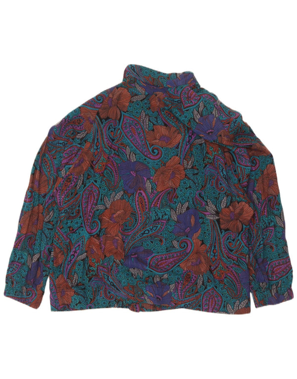 Bluză vintage cămașă pentru femei EU 44 XL Blue Paisley Viscose