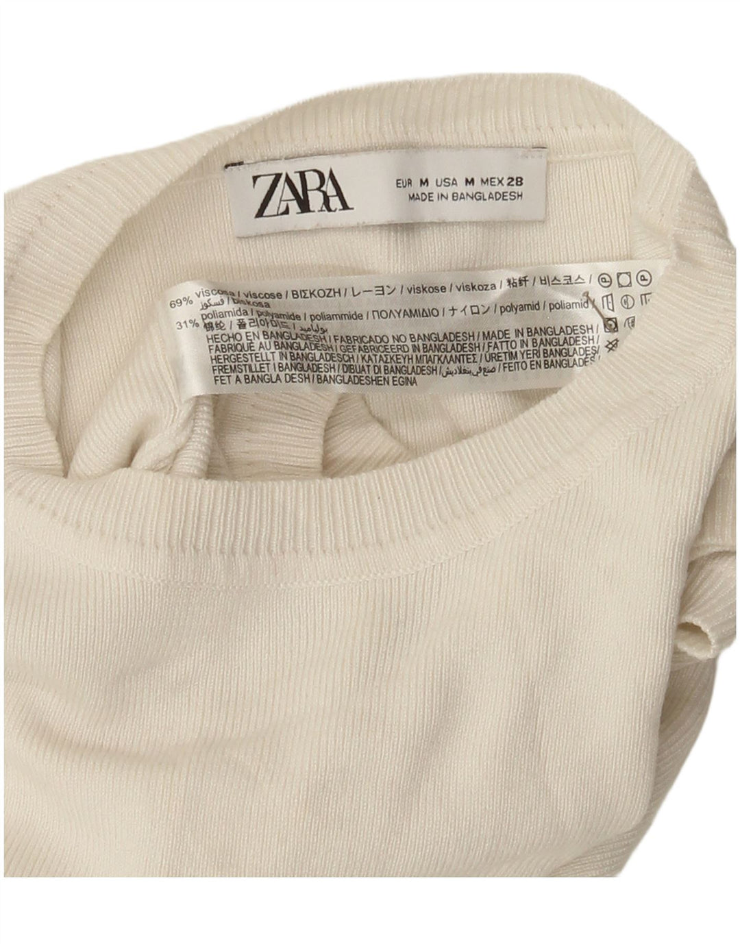 Top cu vestă pentru femei Zara UK 12 Medium White Viscose