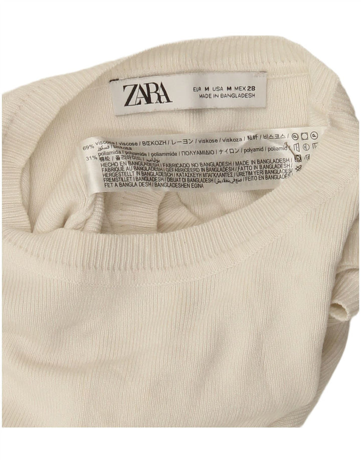 Top cu vestă pentru femei Zara UK 12 Medium White Viscose