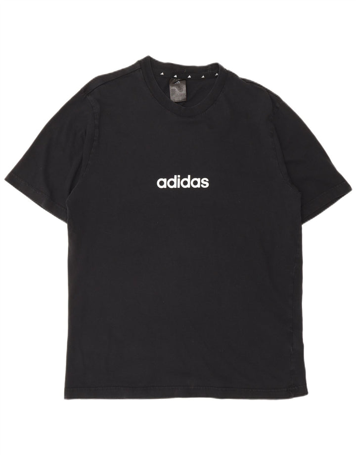 Tricou grafic ADIDAS pentru bărbați Top mediu din bumbac negru