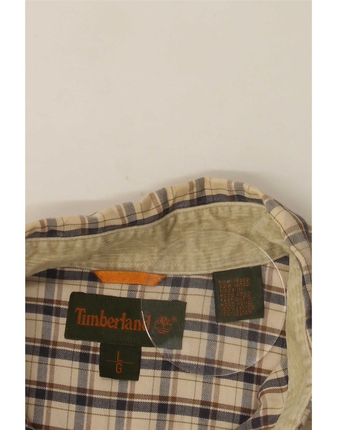 Cămașă pentru bărbați Timberland, mare, bej, cu carouri din bumbac
