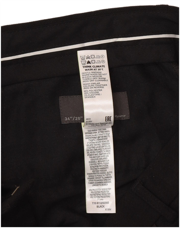 Marks & Spencer Pantaloni subțiri pentru bărbați L34 L29 Poliester negru