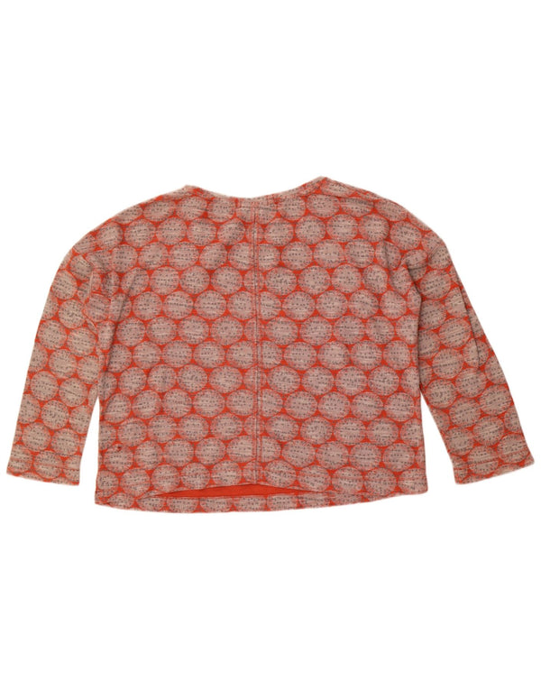 White Stuff Crop Top pentru femei cu mânecă lungă UK 12 Medium Red Geometric