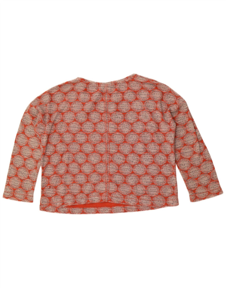 White Stuff Crop Top pentru femei cu mânecă lungă UK 12 Medium Red Geometric