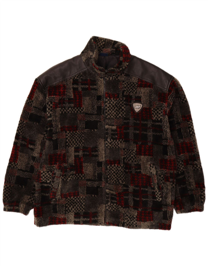 Jachetă din fleece pentru bărbați VINTAGE UK 44 2XL gri mozaic