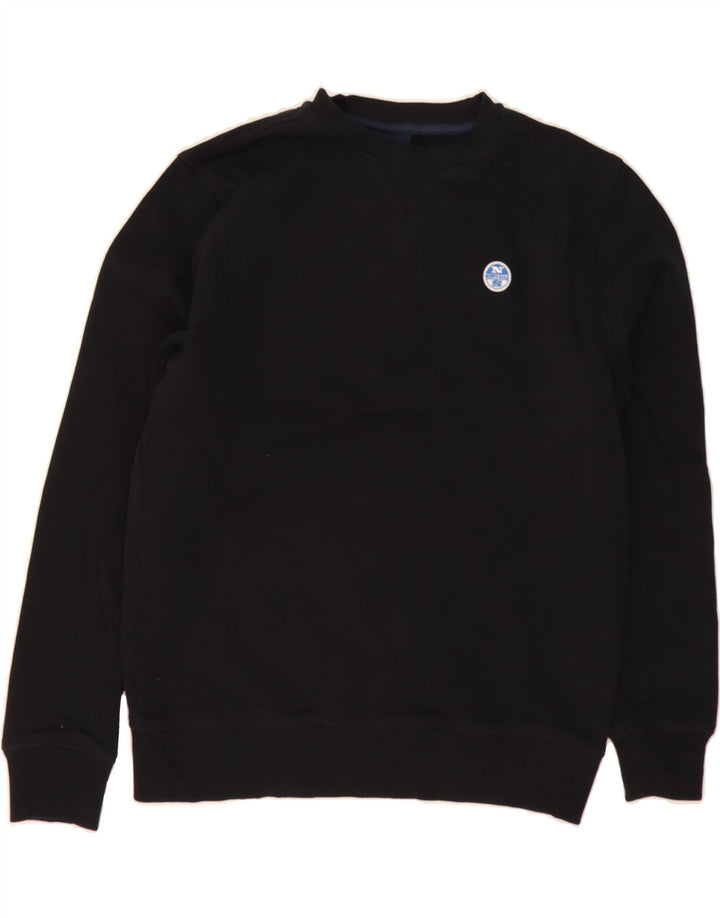 NORTH SAILS Womens Oversized Sweatshirt Jumper UK 6 XS Black Cotton Vintage North Sails and Second-Hand North Sails from Messina Hembry 