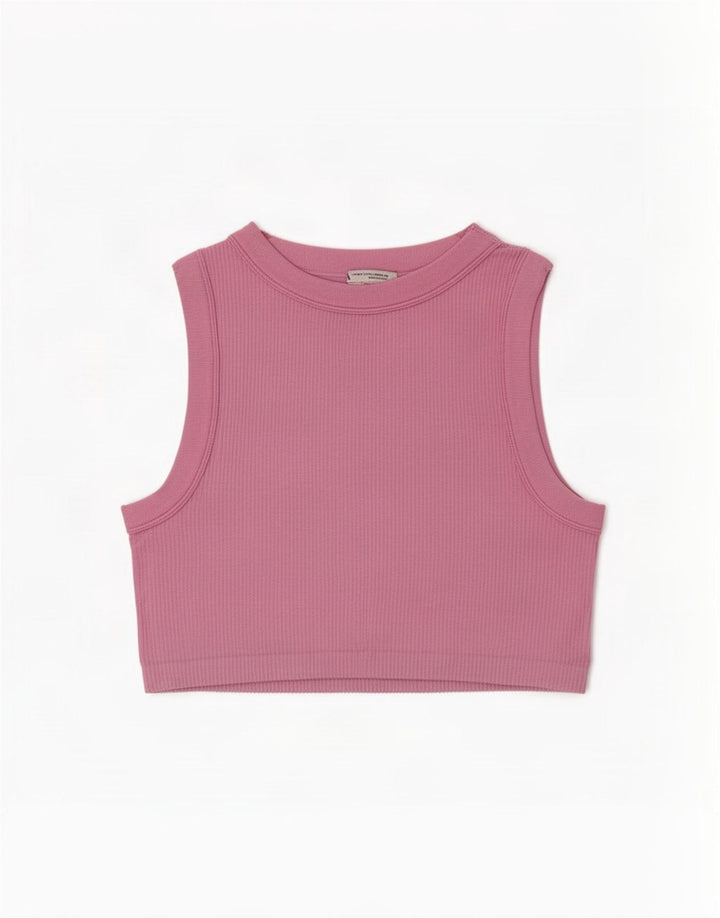Top Vest Crop pentru Damă Zara UK 12 Roz Mediu