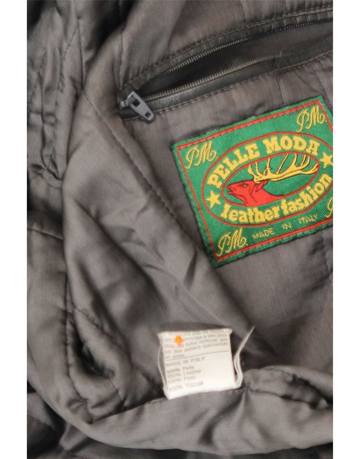 Jachetă de piele vintage pentru bărbați UK 42 XL neagră