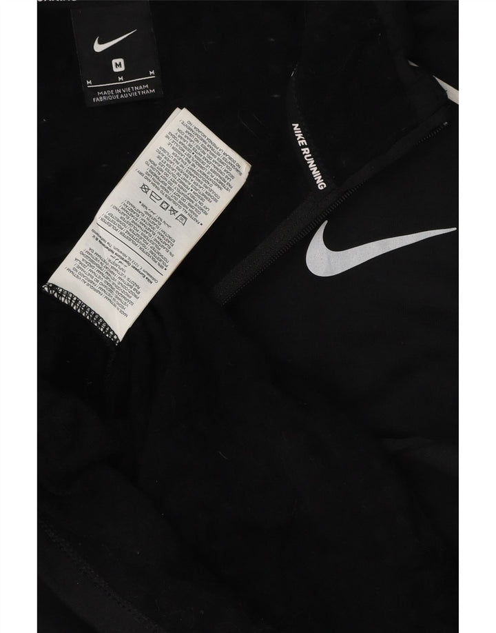 Top de trening pentru bărbați NIKE, cu fermoar și gât, poliester negru mediu