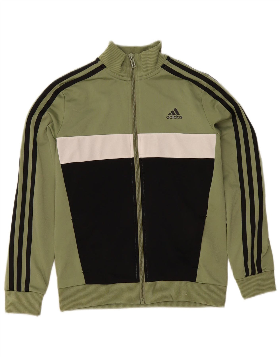 Jachetă de trening pentru băieți Adidas 9-10 ani Kaki Poliester bloc de culoare