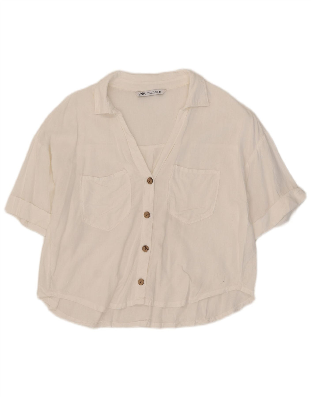 Cămașă supradimensionată pentru femei Zara UK 14 Medium White