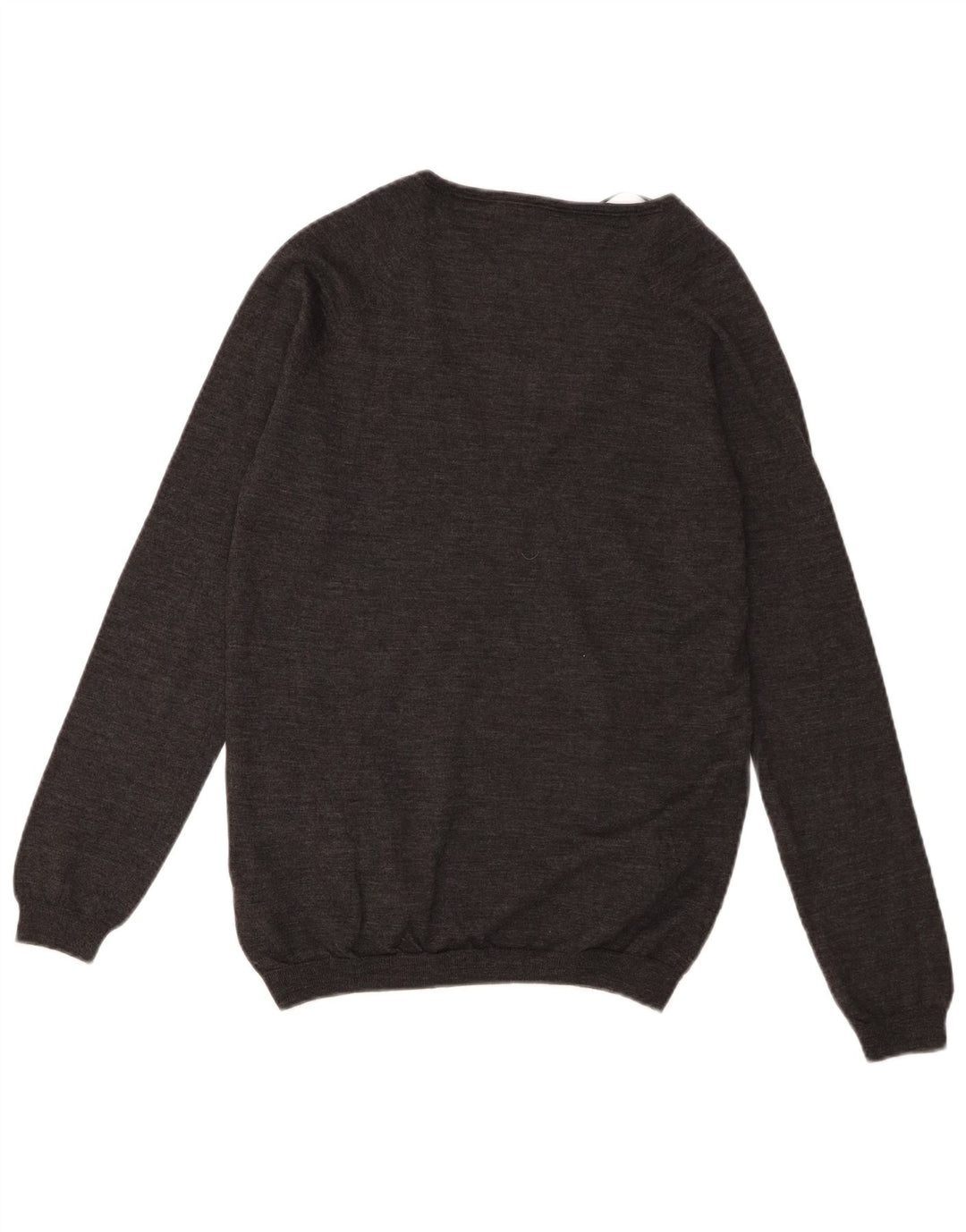 Pulover cu decolteu în V Massimo Dutti pentru femei UK 12 Lână gri mediu