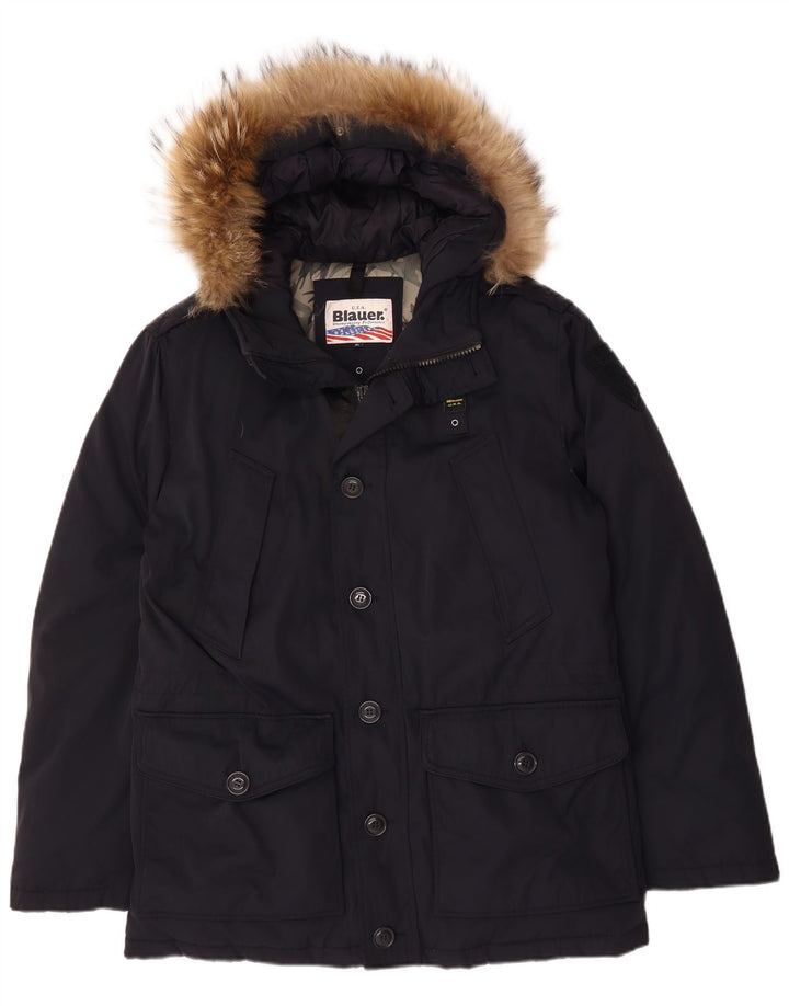 Jachetă parka cu glugă pentru bărbați BLAUER UK 42 XL bleumarin
