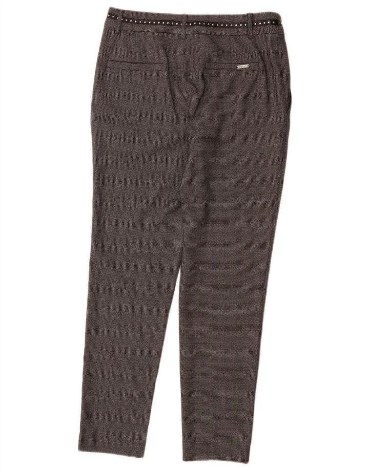 Pantaloni chino slim pentru femei Guess L27 L28 poliester cu carouri gri