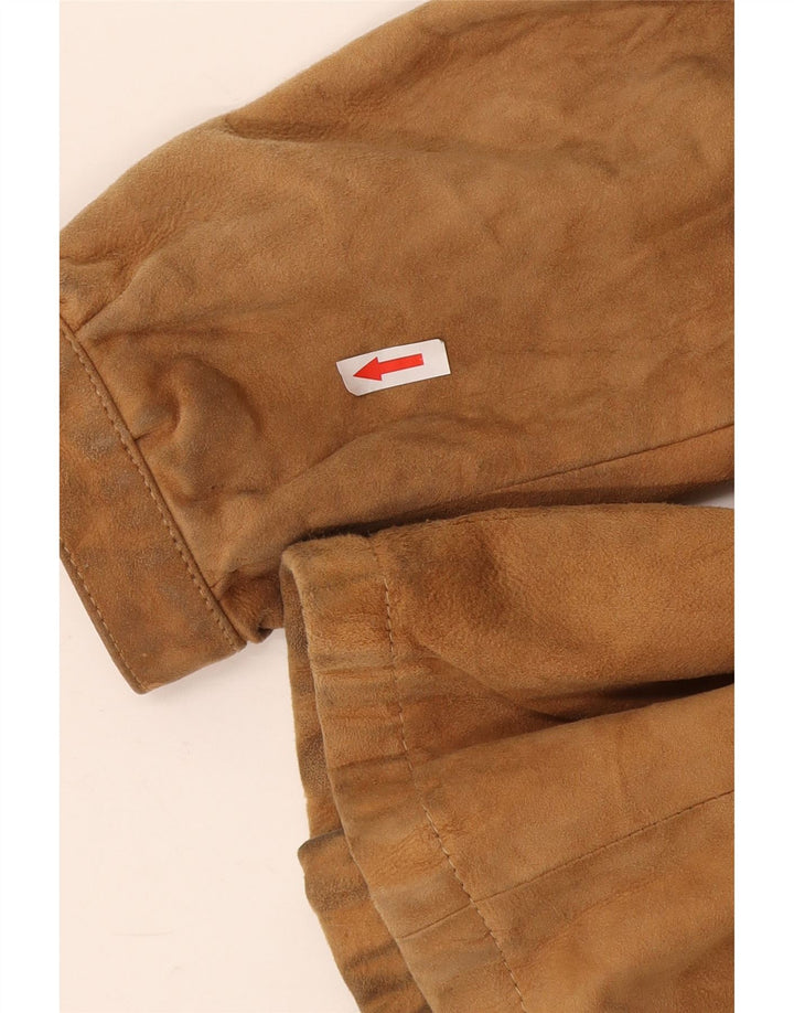 Jachetă vintage de piele intoarsa pentru femei IT 44 Bej mediu