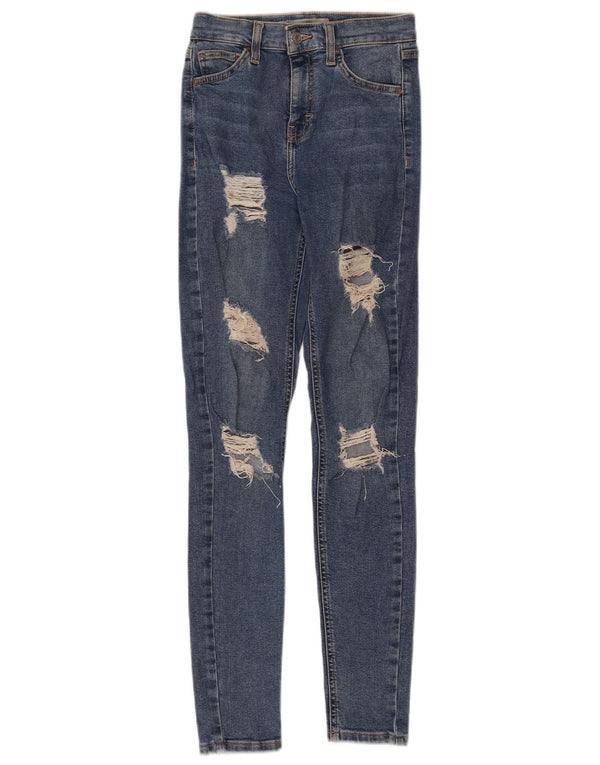Topshop Blugi Skinny Jamie Distressed pentru Damă W26 L29 Albastru