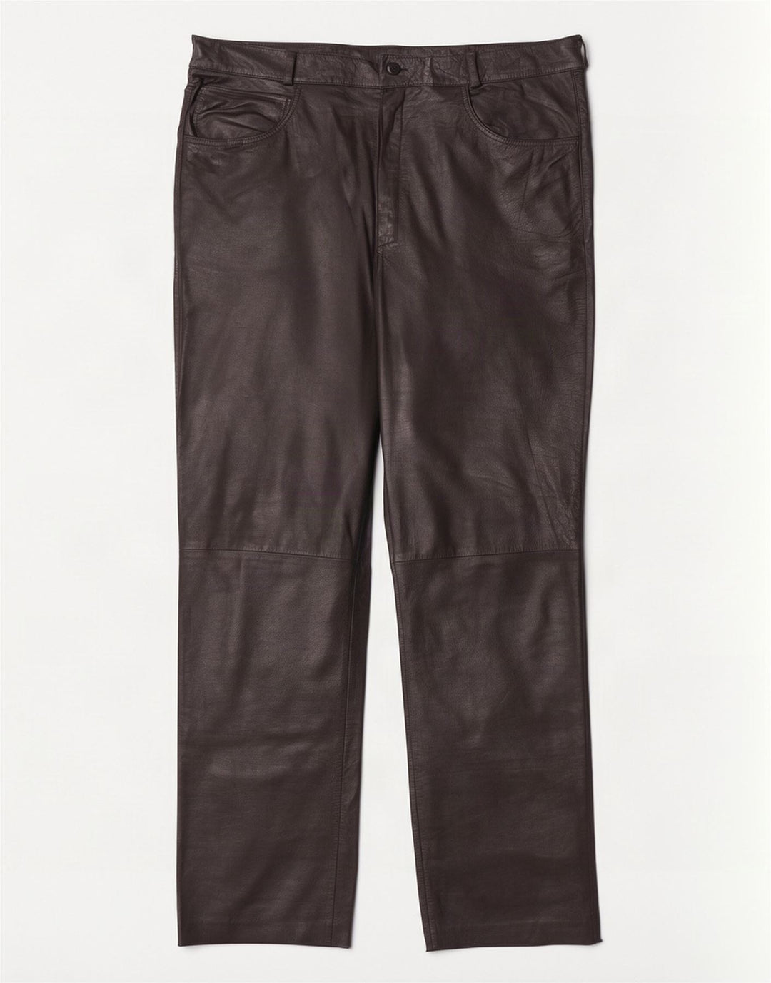 Pantaloni drepți din piele vintage pentru femei W36 L32 negri