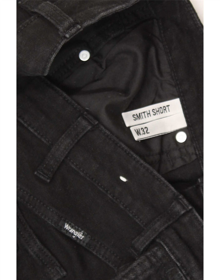 Pantaloni scurți din denim învechit Wrangler pentru bărbați W32 bumbac mediu negru