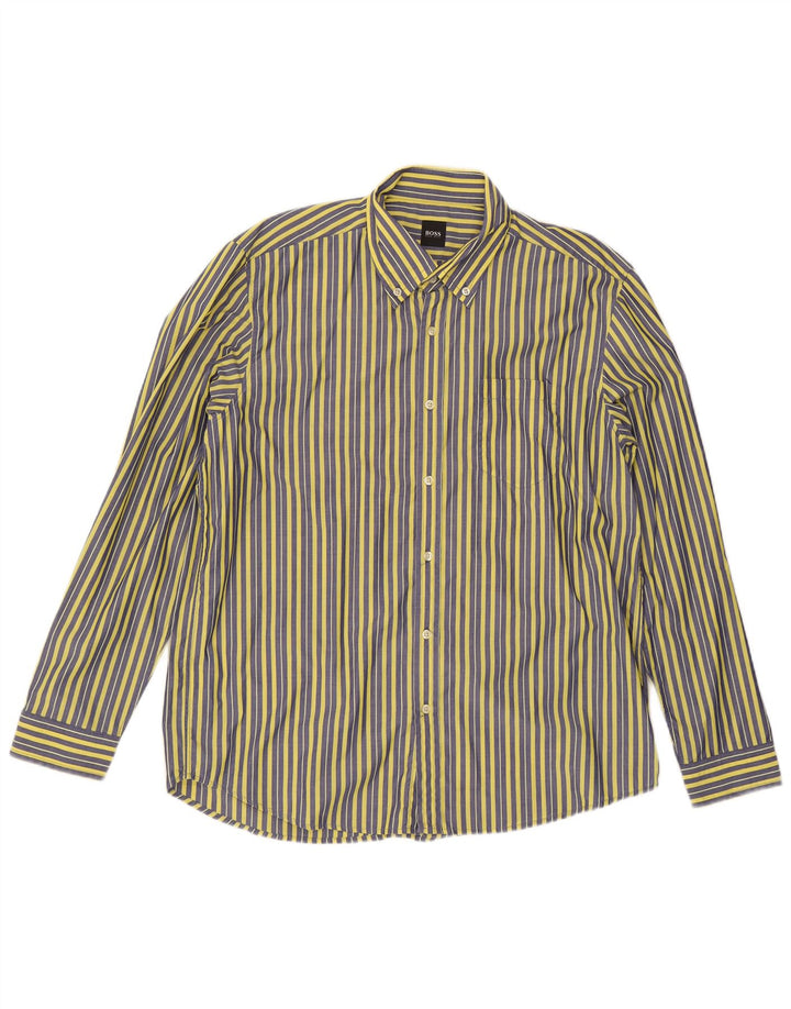 Cămașă pentru bărbați Hugo Boss 2XL, bumbac cu dungi galbene