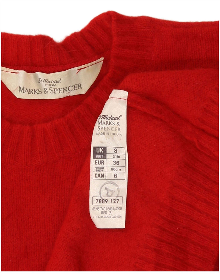 Pulover pentru femei Marks & Spencer Crop Crew Deck Pulover UK 8 Small Red