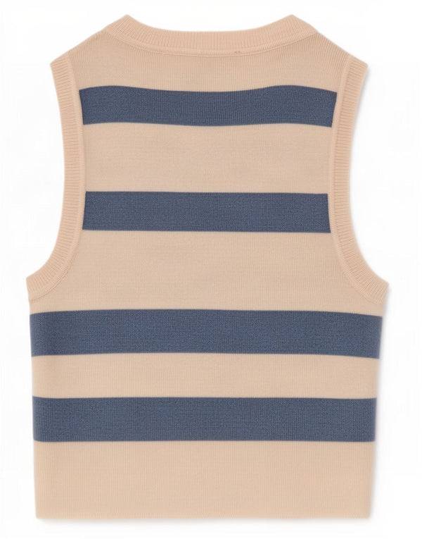 Top cu vestă pentru femei Zara UK 8, mic, cu dungi alb, viscoză