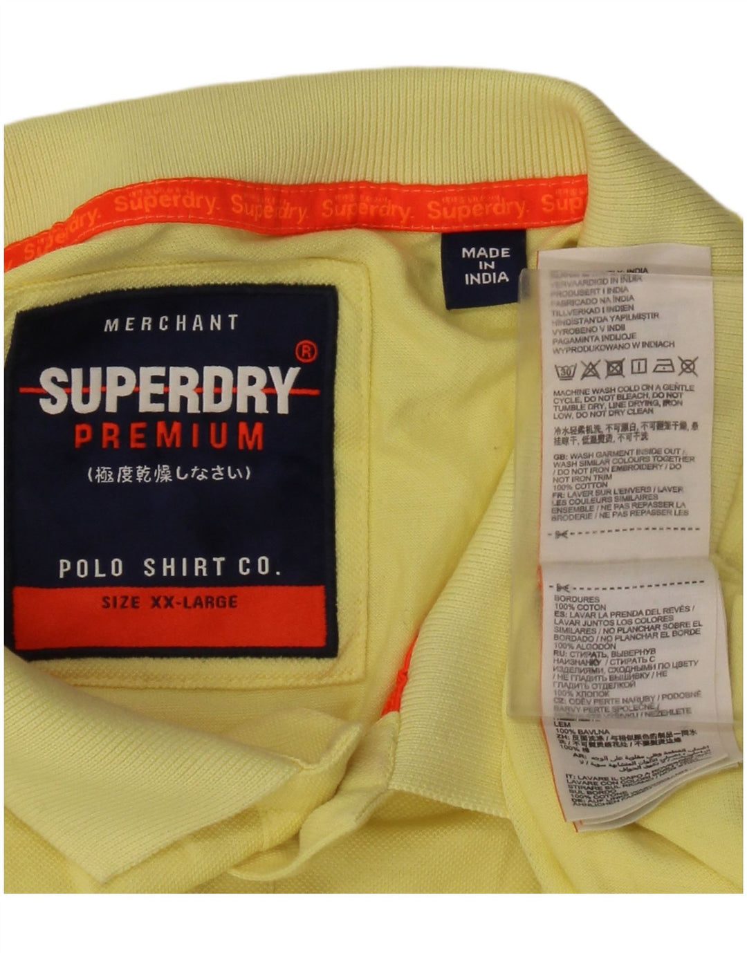 Tricou polo pentru bărbați Superdry 2XL, bumbac galben
