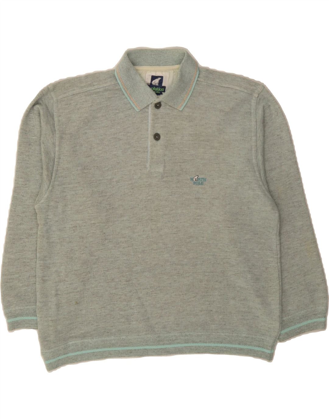 NORTH POLE Mens Polo Neck Jumper Sweater Medium Grey Vintage North Pole and Second-Hand North Pole from Messina Hembry 