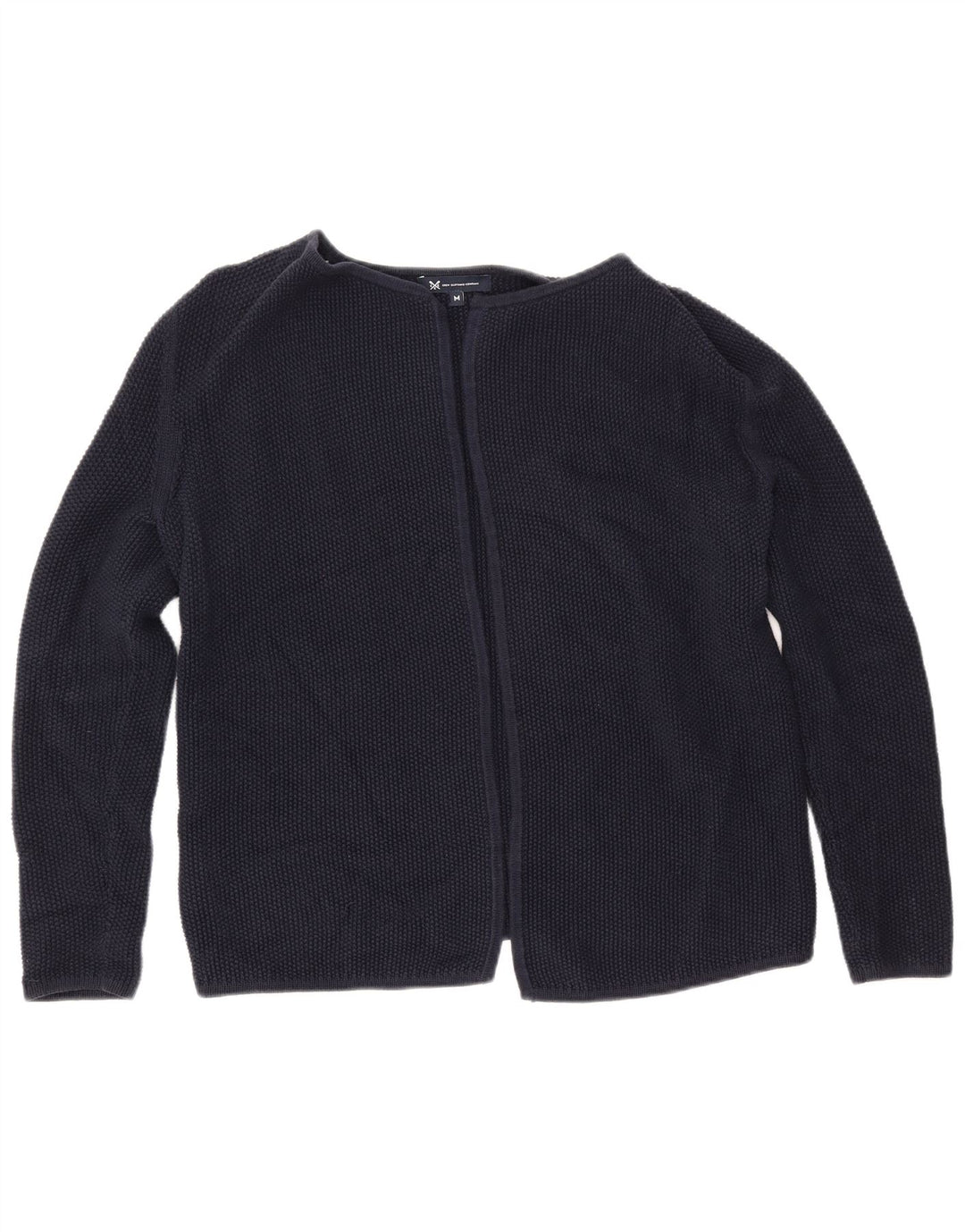 CREW CLOTHING Pulover cardigan deschis pentru femei UK 14 Medium bleumarin Bumbac