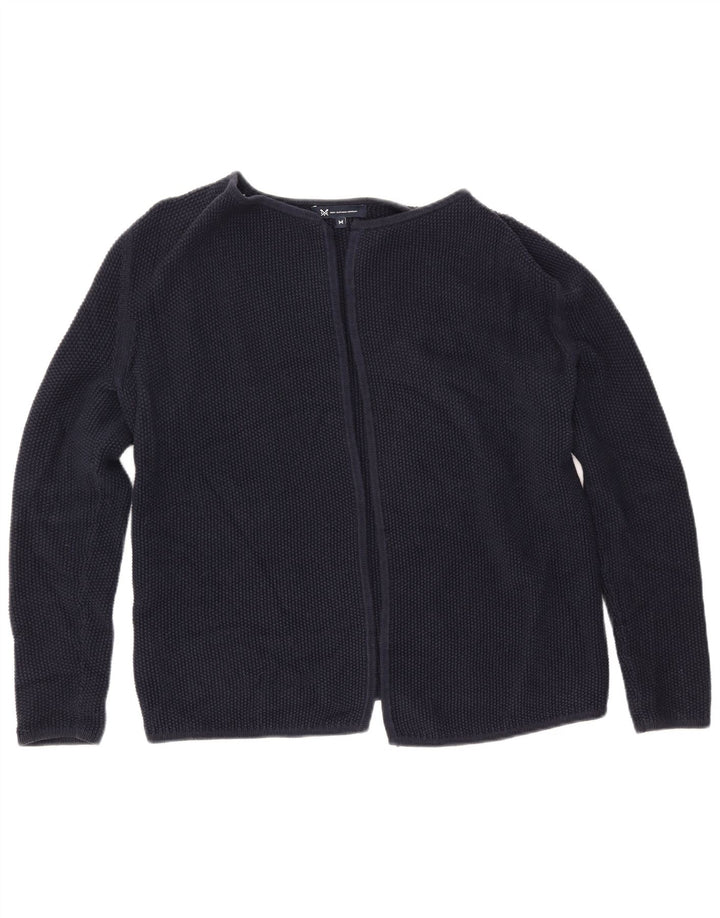 CREW CLOTHING Pulover cardigan deschis pentru femei UK 14 Medium bleumarin Bumbac