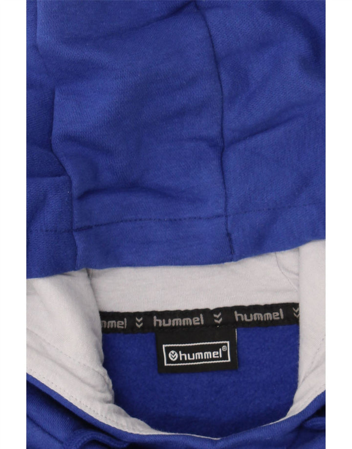 HUMMEL Mens Graphic Hoodie Jumper Medium Blue Cotton Vintage Hummel and Second-Hand Hummel from Messina Hembry 