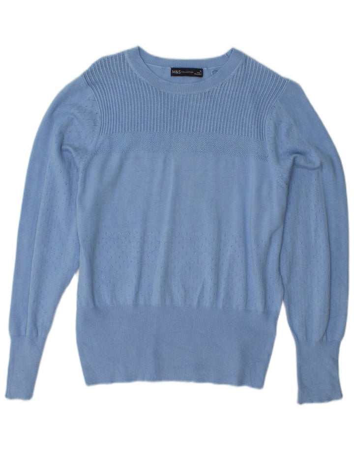 MARKS & SPENCER Pulover crop pentru femei cu gât de barcă UK 12 Medium Blue