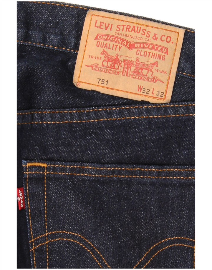 Blugi drepti pentru bărbați LEVI'S 751 W32 L32 bumbac bleumarin