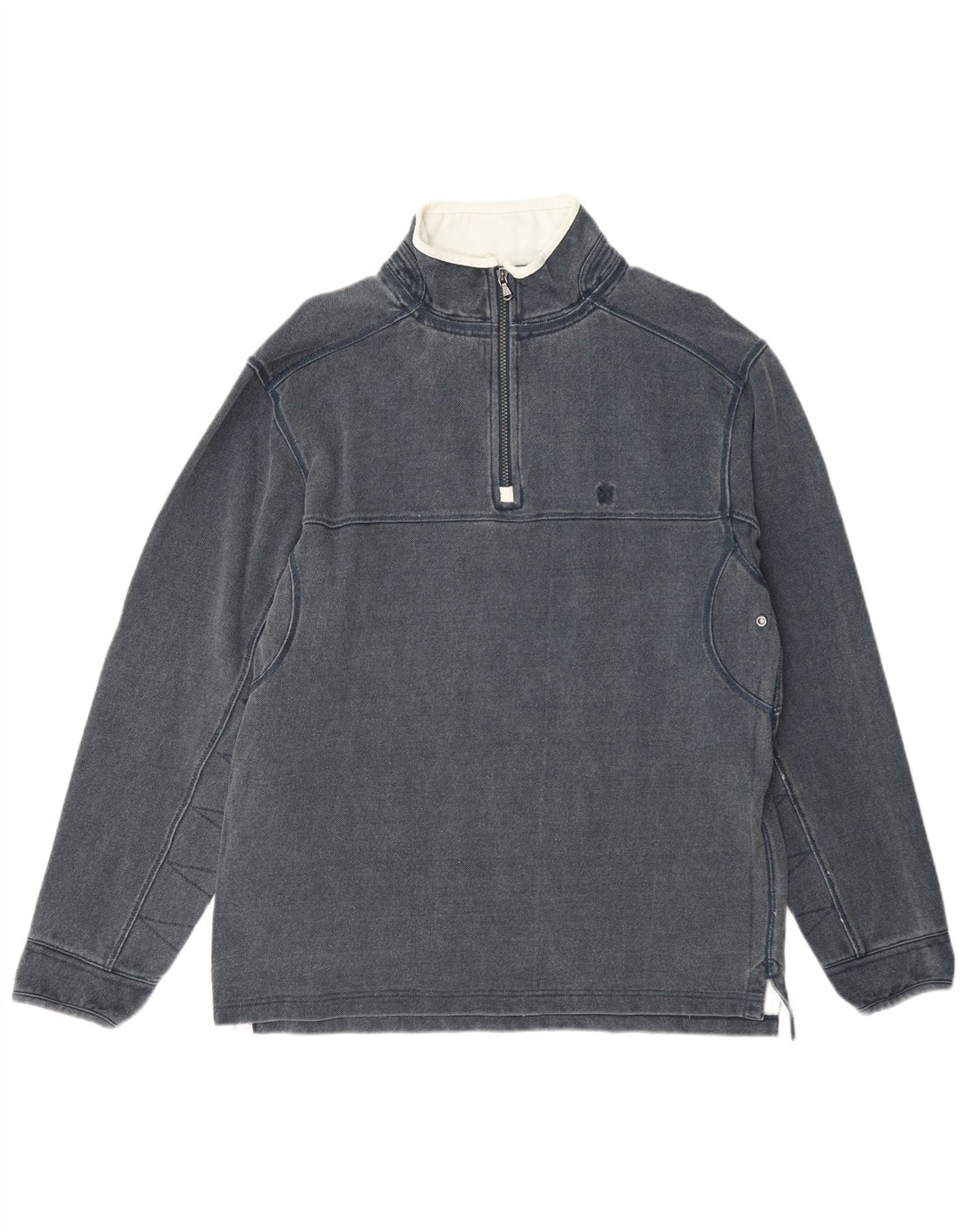 Crew Clothing Hanorac pentru bărbați cu fermoar și gât Jumper Bumbac mediu gri