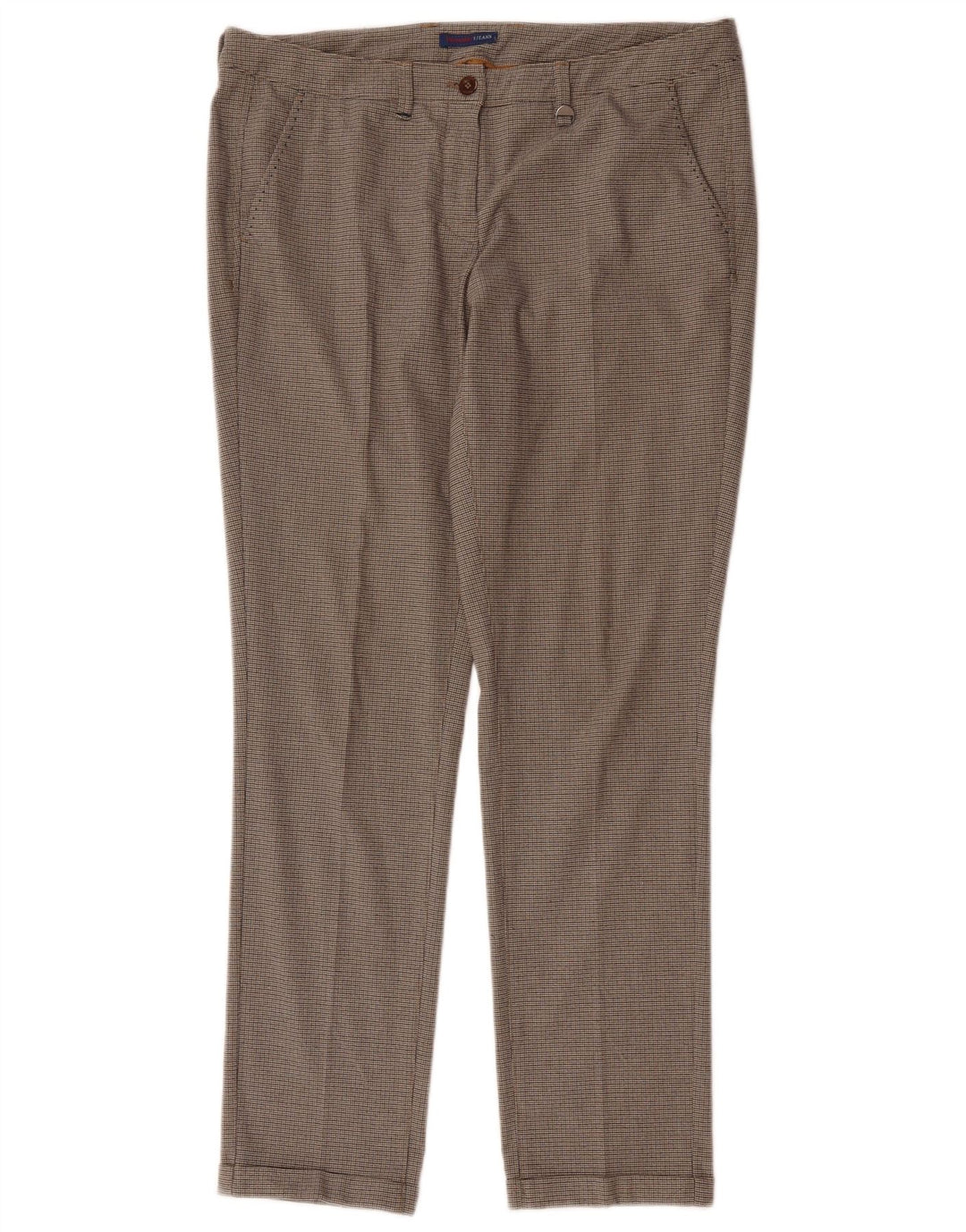 Trussardi Pantaloni drepti pentru femei IT 44 Medium W34 L30 Brown Check