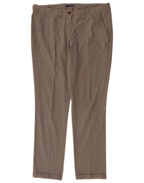 Trussardi Pantaloni drepti pentru femei IT 44 Medium W34 L30 Brown Check