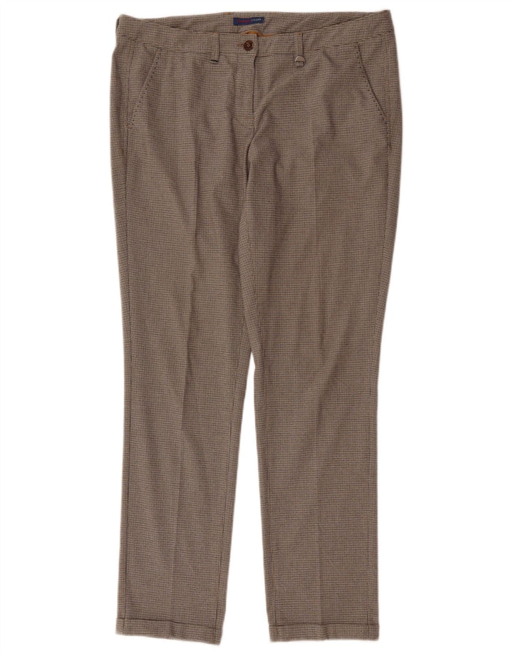 Trussardi Pantaloni drepti pentru femei IT 44 Medium W34 L30 Brown Check