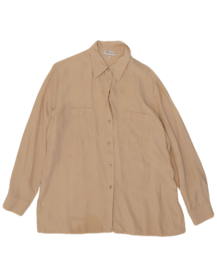 Bluză Cămașă Vintage Femei IT 48 XL Bej Mătase