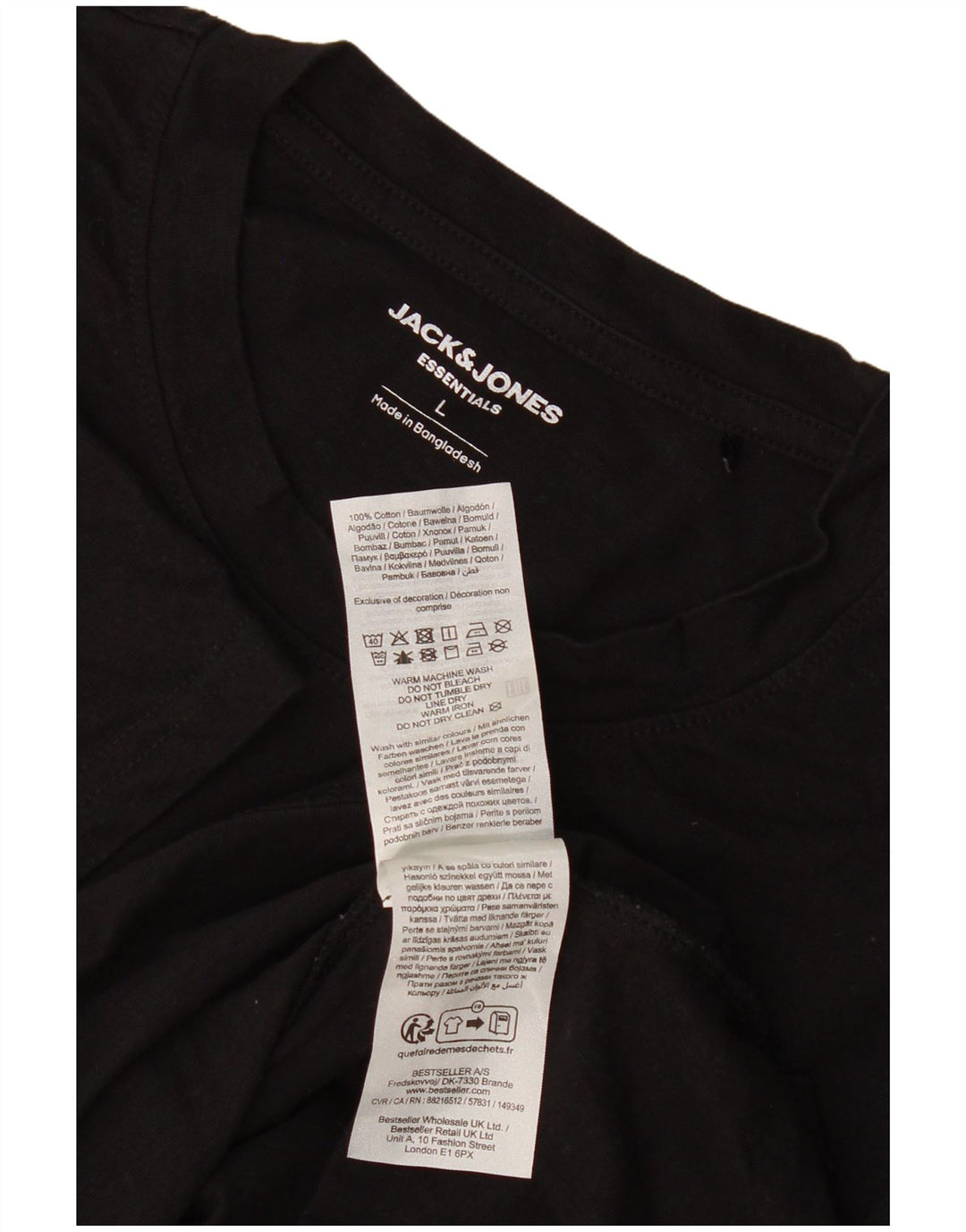 Tricou Jack & Jones pentru bărbați Top mare din bumbac negru