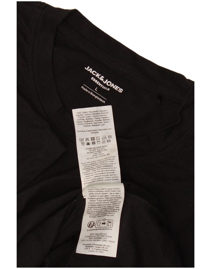 Tricou Jack & Jones pentru bărbați Top mare din bumbac negru