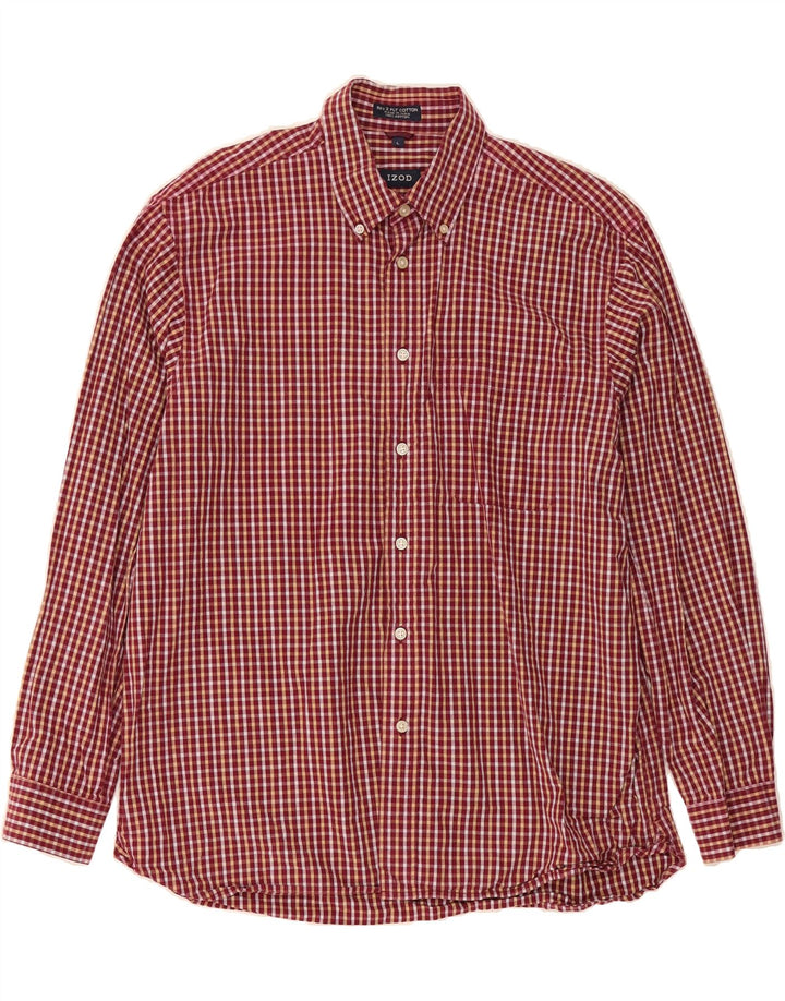 IZOD Mens Shirt Large Red Check Cotton Vintage Izod and Second-Hand Izod from Messina Hembry 