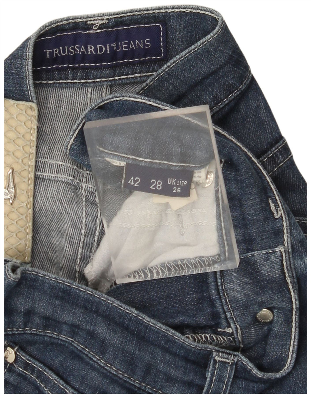 TRUSSARDI Blugi Drepți Femei L26 L30 Bumbac Albastru