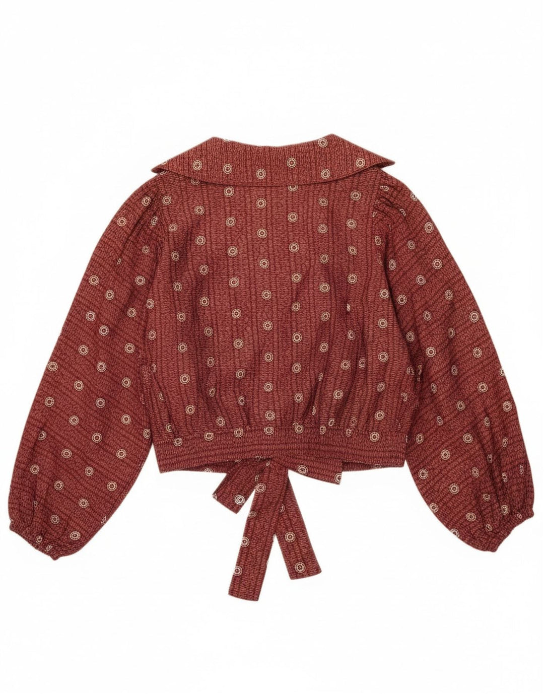 Bluză cu cravată în față pentru femei Krizia, top IT 46 mare buline maro